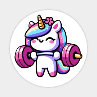 Weightlifting Unicorn Olympics 🏋️🦄 - Lifting Cuteness! Magnet